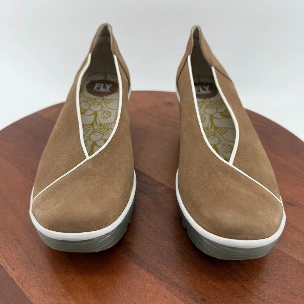 Fly London Yuca839Fly Sand Leather Wedge Platform Pumps Women's EU 42/US 10.5-11